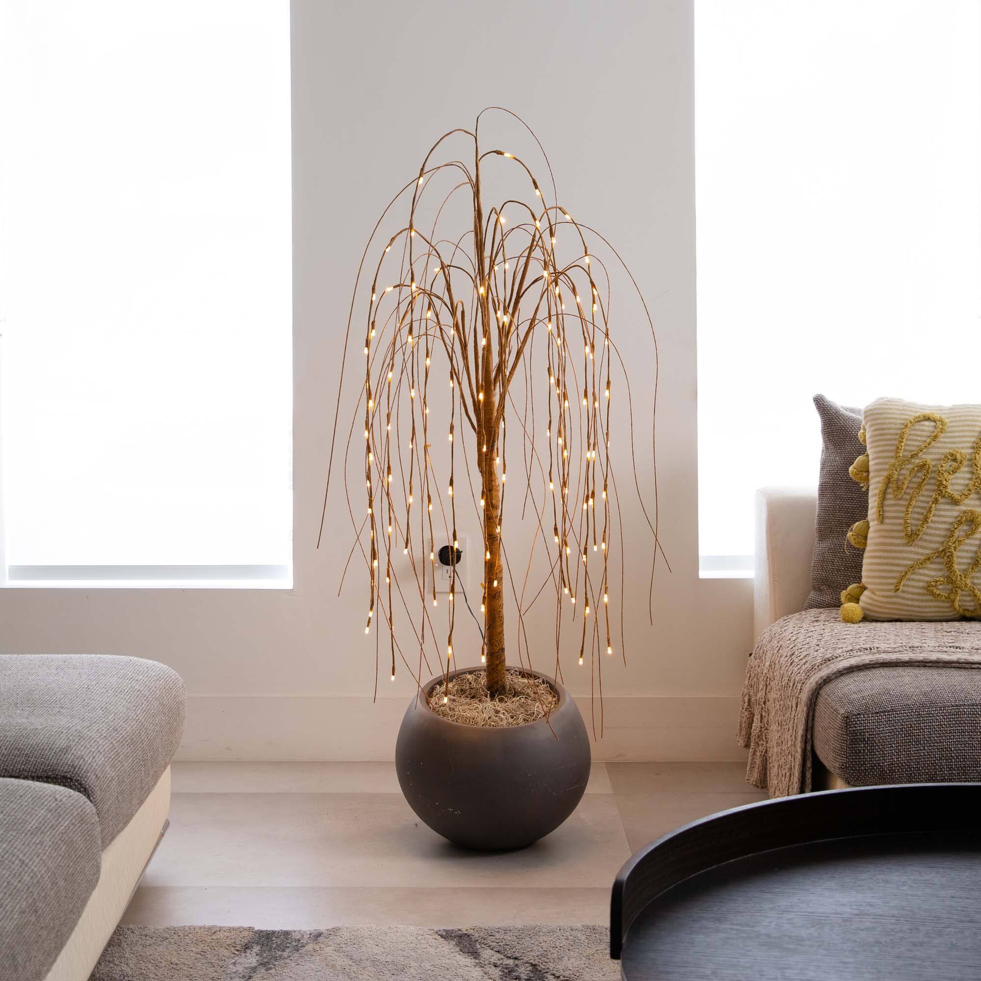 6ft. Pre-Lit Willow Artificial Christmas Tree, Warm White LED Lights